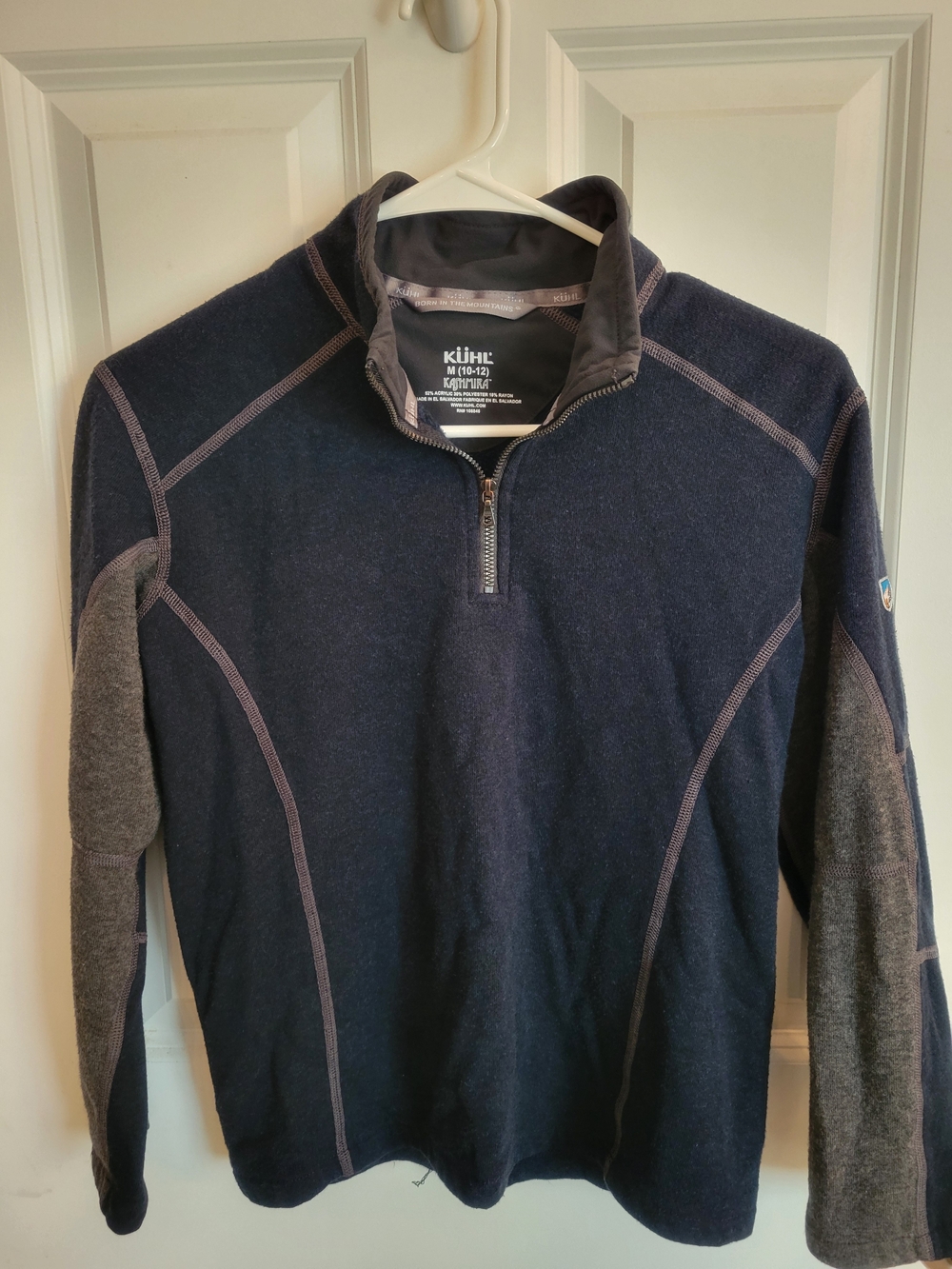 Kuhl Navy and Gray Kids Half-Zip Pullover Jacket